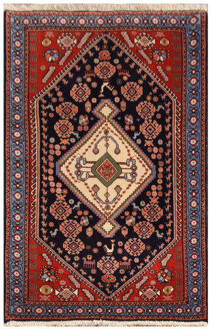 22891-Ghashgai Hand-Knotted/Handmade Persian Rug/Carpet Tribal/Nomadic/Authentic/Size: 4'1" x 2'7"