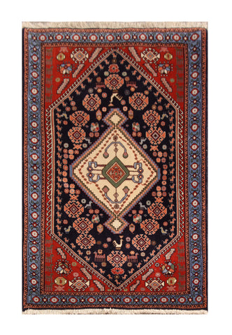 22891-Ghashgai Hand-Knotted/Handmade Persian Rug/Carpet Tribal/Nomadic/Authentic/Size: 4'1" x 2'7"
