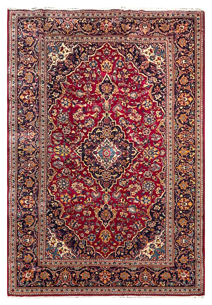 25762-Kashan Hand-Knotted/Handmade Persian Rug/Carpet Traditional/Authentic/Size: 9'11" x 6'9"