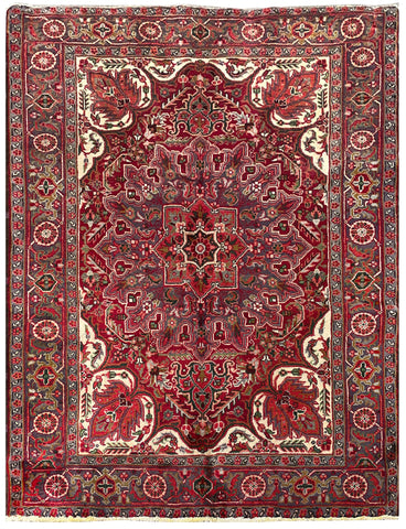 25743-Heriz Hand-Knotted/Handmade Persian Rug/Carpet Traditional/Authentic/ Size/: 6'6" x 4'11"/198cm x 150cm
