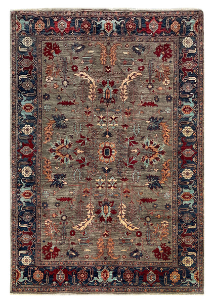 26113-Royal Chobi Ziegler Hand-knotted/Handmade Afghan Rug/Carpet Traditional Authentic/ Size: 8'9" x 5'9"