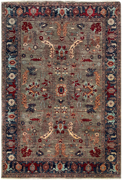 26113-Royal Chobi Ziegler Hand-knotted/Handmade Afghan Rug/Carpet Traditional Authentic/ Size: 8'9" x 5'9"