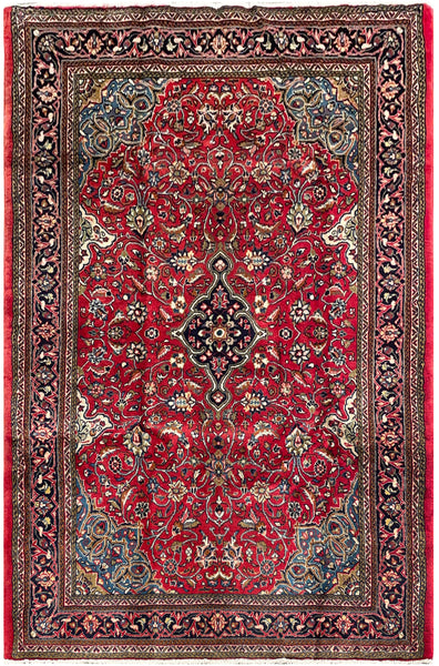 25732-Sarough Hand-Knotted/Handmade Persian Rug/Carpet Traditional/Authentic/ Size: 6'10" x 4'5"