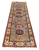 26008-Kazak Hand-Knotted/Handmade Afghan Rug/Carpet Tribal/Nomadic Authentic/ Size: 9'8" x 3'0"