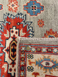 26008-Kazak Hand-Knotted/Handmade Afghan Rug/Carpet Tribal/Nomadic Authentic/ Size: 9'8" x 3'0"