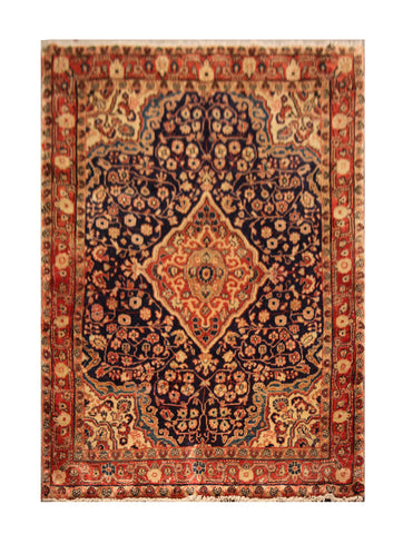23007-Sarough Hand-Knotted/Handmade Persian Rug/Carpet Traditional Authentic/ Size: 4'11"x 3'7"