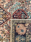 25733-Sarough Hand-Knotted/Handmade Persian Rug/Silk+wool pile/Carpet Traditional/Authentic/ Size: 7'7" x 4'7"