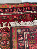 25812- Gharadjehs Hand-Knotted/Handmade Persian Rug/Carpet Traditional/Authentic/Size: 12'4" x 2'1"