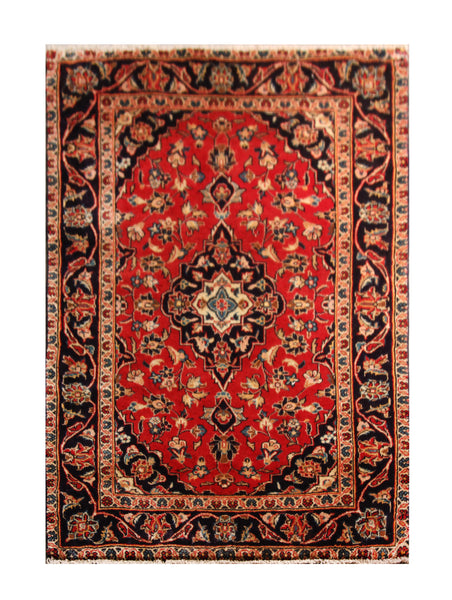 22951 - Kashan Handmade/Hand-Knotted Persian Rug/Traditional/Carpet Authentic/Size: 4'10" x 3'2"