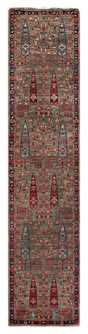 26122-Royal Chobi Ziegler Hand-knotted/Handmade Afghan Rug/Carpet Traditional Authentic/ Size: 11'7" x 2'6"