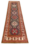 26010-Kazak Hand-Knotted/Handmade Afghan Rug/Carpet Tribal/Nomadic Authentic/ Size: 9'5" x 2'8" / 287cm x 81cm