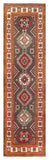 26010-Kazak Hand-Knotted/Handmade Afghan Rug/Carpet Tribal/Nomadic Authentic/ Size: 9'5" x 2'8" / 287cm x 81cm