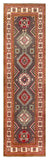 26010-Kazak Hand-Knotted/Handmade Afghan Rug/Carpet Tribal/Nomadic Authentic/ Size: 9'5" x 2'8"