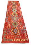 25922- Kelim Hand-Woven/Flat Weaved/Handmade Afghan /Carpet Tribal/Nomadic Authentic/Size: 9'9" x 2'7"