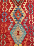 25922- Kelim Hand-Woven/Flat Weaved/Handmade Afghan /Carpet Tribal/Nomadic Authentic/Size: 9'9" x 2'7"