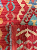 25922- Kelim Hand-Woven/Flat Weaved/Handmade Afghan /Carpet Tribal/Nomadic Authentic/Size: 9'9" x 2'7"