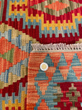 25919- Kelim Hand-Woven/Flat Weaved/Handmade Afghan /Carpet Tribal/Nomadic Authentic/Size: 7'1" x 3'10"