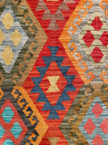 25933- Kelim Hand-Woven/Flat Weaved/Handmade Afghan /Carpet Tribal/Nomadic Authentic/Size: 6'3" x 4'2"