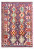 25932- Kelim Hand-Woven/Flat Weaved/Handmade Afghan /Carpet Tribal/Nomadic Authentic/Size: 6'3" x 4'2"