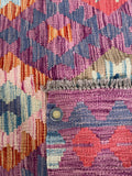 25932- Kelim Hand-Woven/Flat Weaved/Handmade Afghan /Carpet Tribal/Nomadic Authentic/Size: 6'3" x 4'2"