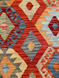 25938- Kelim Hand-Woven/Flat Weaved/Handmade Afghan /Carpet Tribal/Nomadic Authentic/Size: 5'9" x 4'0"