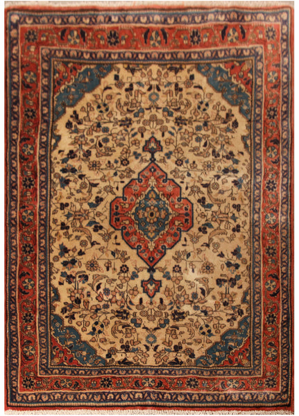 22898 - Hamadan Persian Hand-Knotted Authentic/Traditional/Carpet/Rug/Size: 4'6" x 3'5"