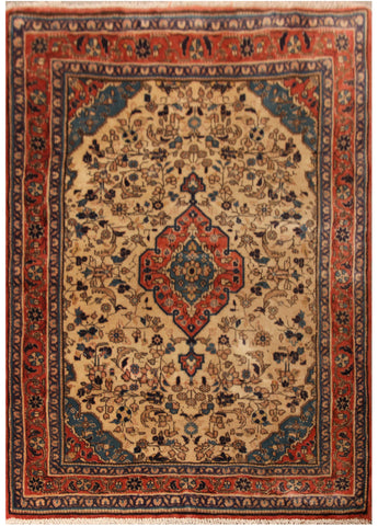 22898 - Hamadan Persian Hand-Knotted Authentic/Traditional/Carpet/Rug/Size: 4'6" x 3'5"
