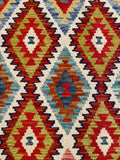 25885- Kelim Hand-Woven/Flat Weaved/Handmade Afghan /Carpet Tribal/Nomadic Authentic/Size: 4'4" x 2'7"