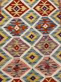 25887- Kelim Hand-Woven/Flat Weaved/Handmade Afghan /Carpet Tribal/Nomadic Authentic/Size: 4'4" x 2'10"