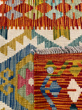 25953- Kelim Hand-Woven/Flat Weaved/Handmade Afghan /Carpet Tribal/Nomadic Authentic/Size: 9'6" x 2'9"
