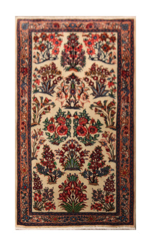 23059 - Sarough Handmade/Hand-Knotted Persian Rug/Traditional/Carpet Authentic/Size: 3'11" x 2'2"