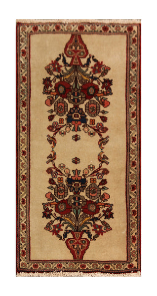 23065- Abadeh Hand-Knotted/Handmade Persian Rug/Tribal/Nomadic/Carpet Authentic/Size: 3'10" x 1'10"
