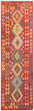 25943- Kelim Hand-Woven/Flat Weaved/Handmade Afghan /Carpet Tribal/Nomadic Authentic/Size: 9'10" x 2'11"