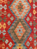 25943- Kelim Hand-Woven/Flat Weaved/Handmade Afghan /Carpet Tribal/Nomadic Authentic/Size: 9'10" x 2'11"