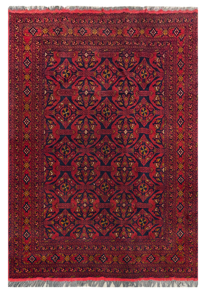 25830- Khal Mohammad Afghan Hand-Knotted Authentic/Traditional/Carpet/Rug/ Size: 9'4" x 6'3"