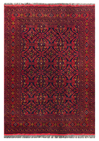 25830- Khal Mohammad Afghan Hand-Knotted Authentic/Traditional/Carpet/Rug/ Size: 9'4" x 6'3"
