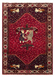 26082- Shiraz Hand-Knotted/Handmade Persian Rug/Carpet Tribal/Nomadic Authentic/ Size: 9'9" x 7'1"