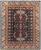 25844-Royal Kazak Hand-Knotted/Handmade Afghan Rug/Carpet Tribal/Nomadic Authentic/ Size: 9'9" x 8'1"