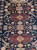 25844-Royal Kazak Hand-Knotted/Handmade Afghan Rug/Carpet Tribal/Nomadic Authentic/ Size: 9'9" x 8'1"