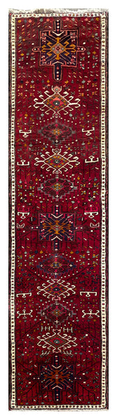 25809- Gharadjehs Hand-Knotted/Handmade Persian Rug/Carpet Traditional/Authentic/Size: 10'2" x 2'7"