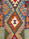 25965- Kelim Hand-Woven/Flat Weaved/Handmade Afghan /Carpet Tribal/Nomadic Authentic/Size: 9'7" x 2'8"