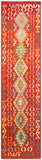 25960- Kelim Hand-Woven/Flat Weaved/Handmade Afghan /Carpet Tribal/Nomadic Authentic/Size: 9'9" x 2'7"