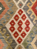 25937- Kelim Hand-Woven/Flat Weaved/Handmade Afghan /Carpet Tribal/Nomadic Authentic/Size: 5'10" x 4'0"