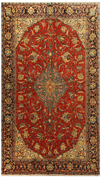 22873 - Sarough Handmade/Hand-Knotted Persian Rug/Traditional/Carpet Authentic/Size: 6'11" x 4'2"