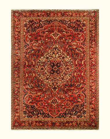 23025 - Bakhtiar Hand-Knotted/Handmade Persian Rug/Carpet Traditional Authentic/Size: 11'7" x 8'2"