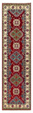 26012-Kazak Hand-Knotted/Handmade Afghan Rug/Carpet Tribal/Nomadic Authentic/ Size: 9'9" x 2'9" / 297cm x 84cm