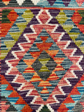25880- Kelim Hand-Woven/Flat Weaved/Handmade Afghan /Carpet Tribal/Nomadic Authentic/Size: 4'2" x 2'7"