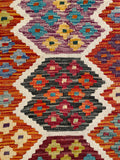 25908- Kelim Hand-Woven/Flat Weaved/Handmade Afghan /Carpet Tribal/Nomadic Authentic/Size: 9'11" x 6'10"