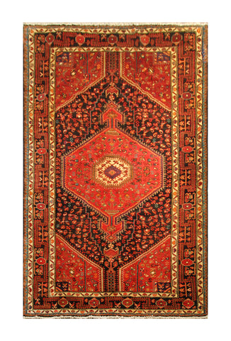 22958 - Hamadan Hand-Knotted/Handmade Persian Rug/Carpet Traditional Authentic/Size: 8'6" x 4'8"