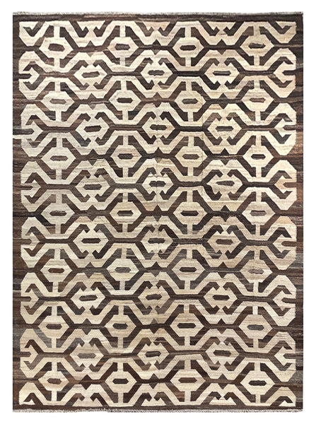 25995- Kelim Hand-Woven/Flat Weaved/Handmade Afghan /Carpet Tribal/Nomadic Authentic/Size: 11'9" x 8'6"